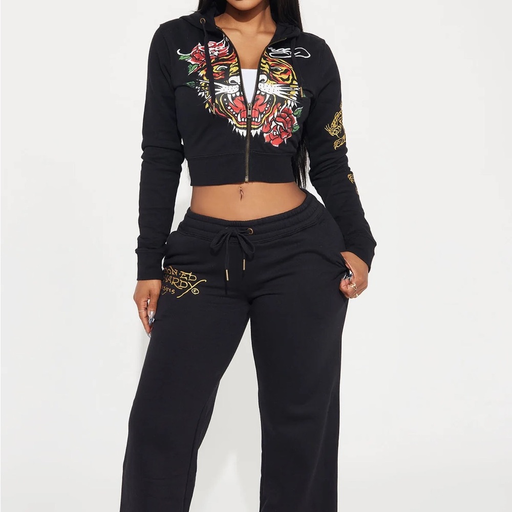 Ed Hardy Black Women's Sweatsuit - Large